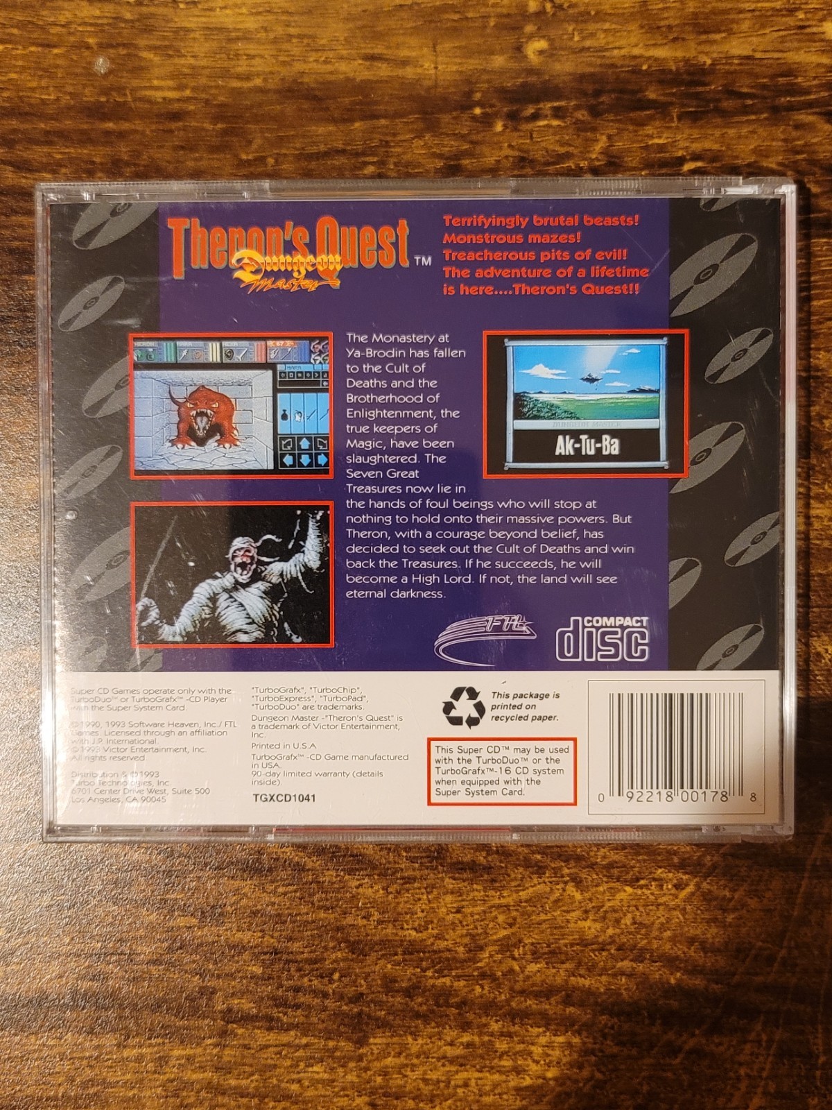 Dungeon Master: Theron’s Quest TurboGrafx 16 CD Turbo Duo US Version Complete
