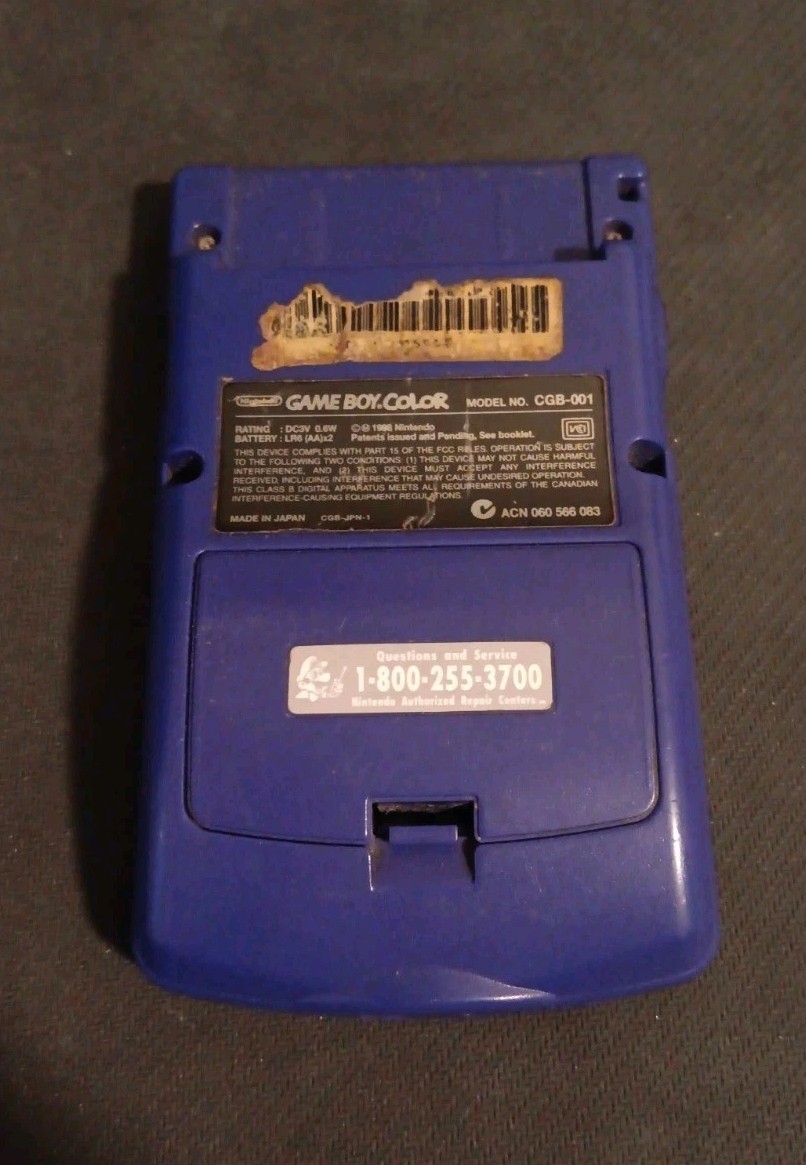 Nintendo GameBoy Color Handheld Game Console Purple Model CGB-001 Works Perfect!
