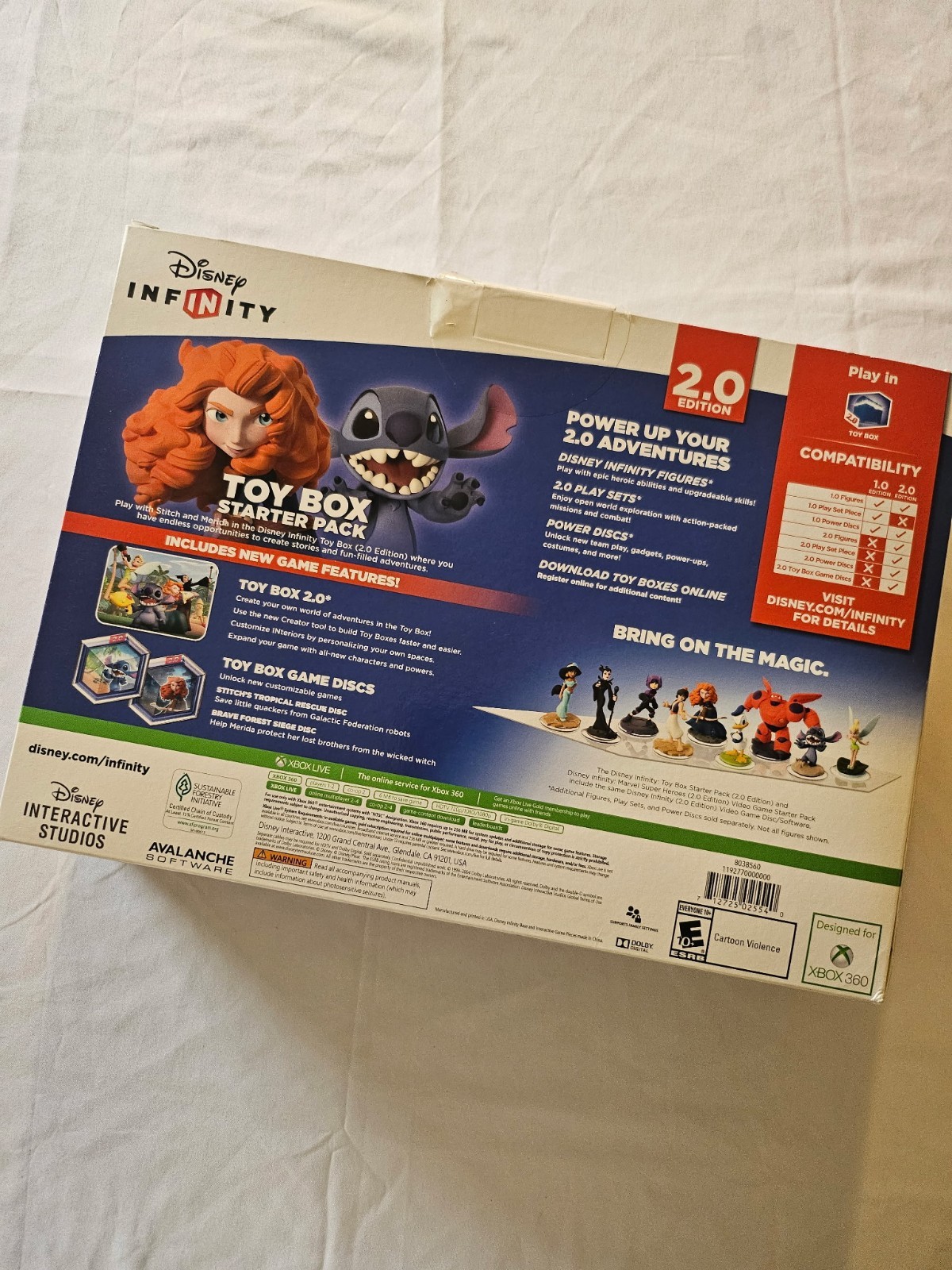 Disney Infinity 2.0 Edition Toy Box Starter Pack Xbox 360 Merida Stitch Manual