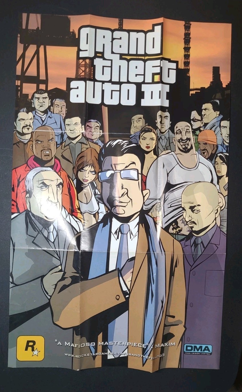 Grand Theft Auto III 3 GTA Map / Poster Double-sided