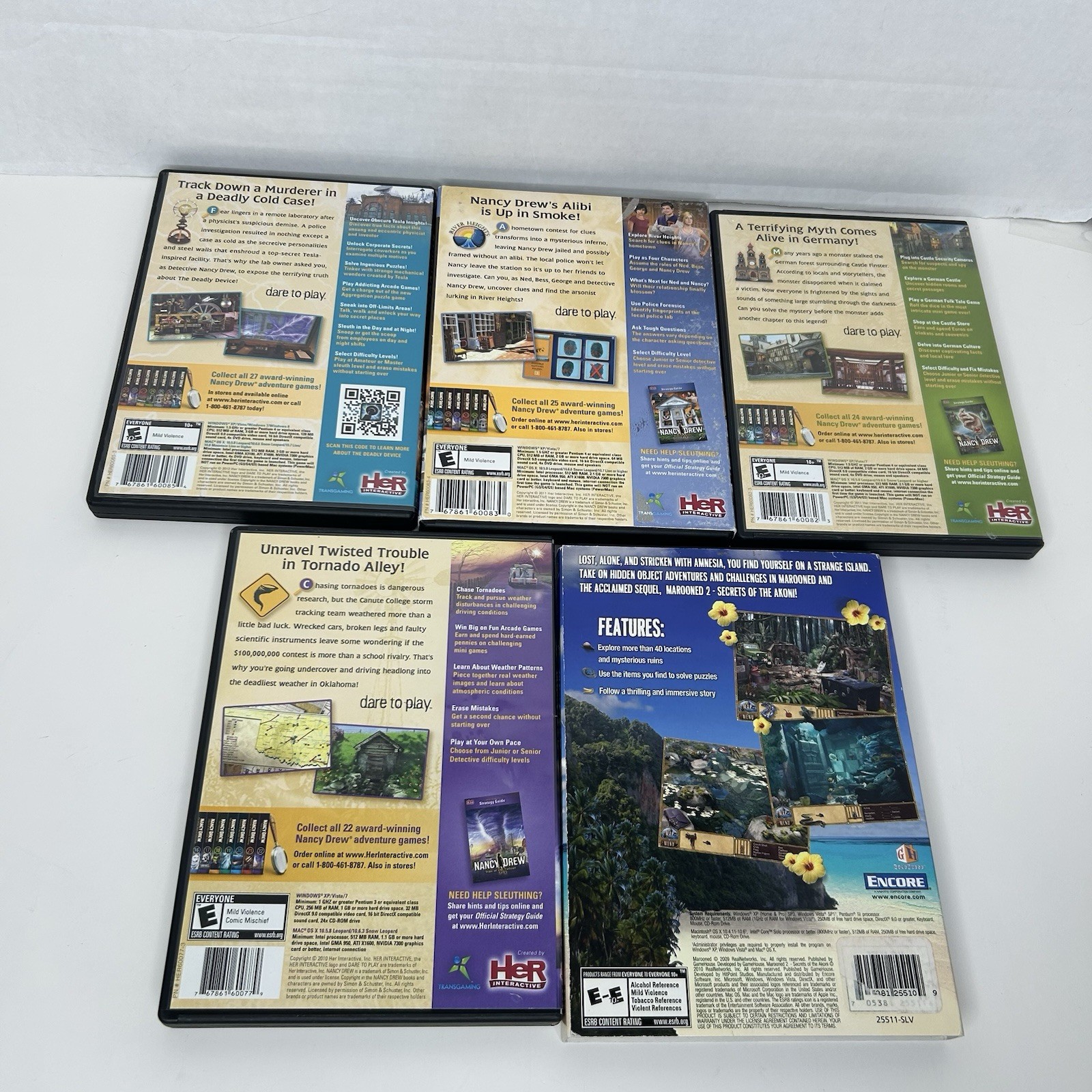LOT OF 15 Nancy Drew HER Interactive Mystery Games – Windows XP, Vista, 7, Mac