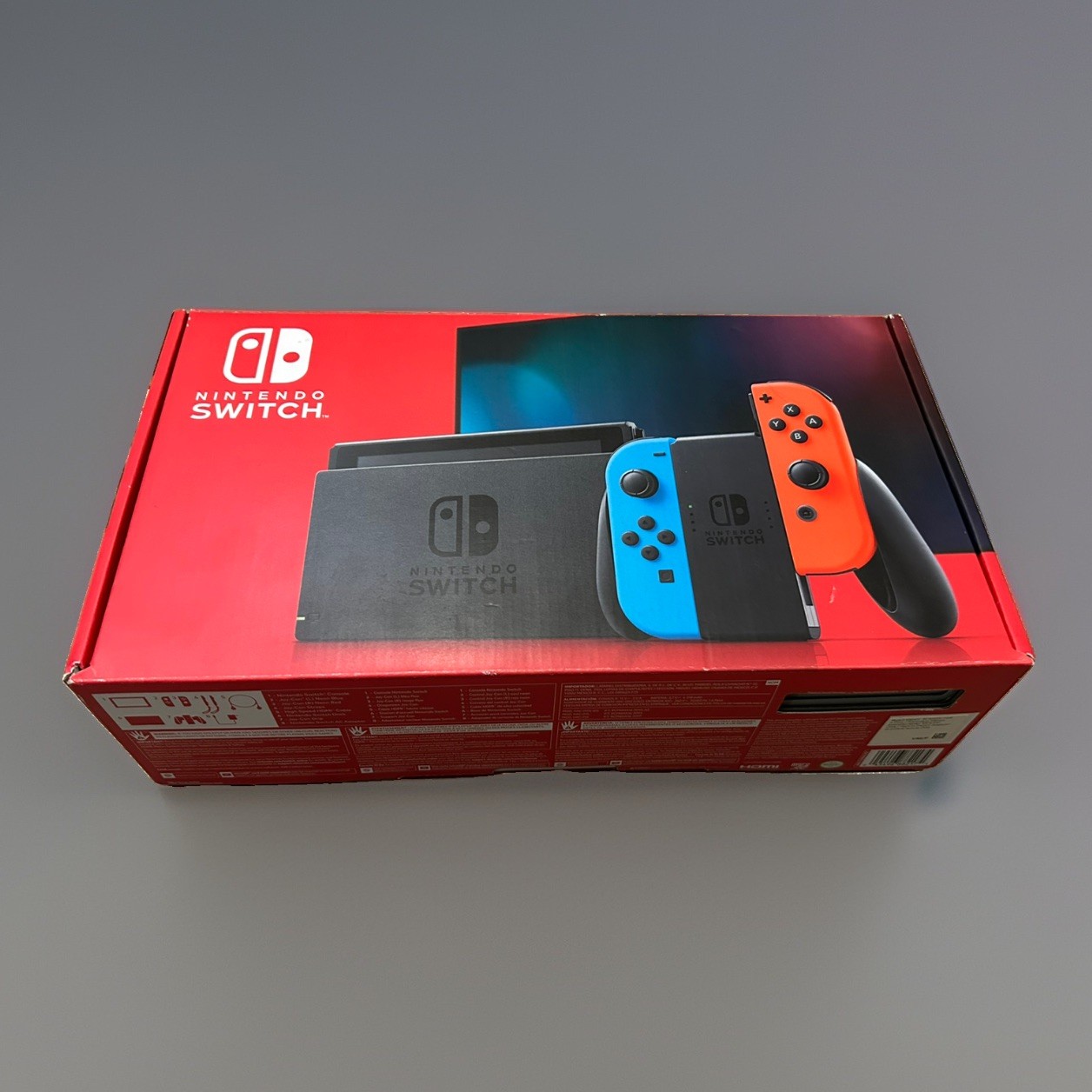 Nintendo Switch HAC-001-01 32GB Console Neon Blue/Red Joy-Con Tested w/ Box