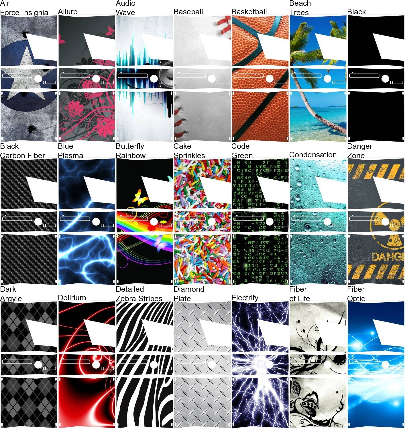 Choose Any 1 Vinyl Decal/Skin Design for Xbox 360 Slim Console -Free US Shipping
