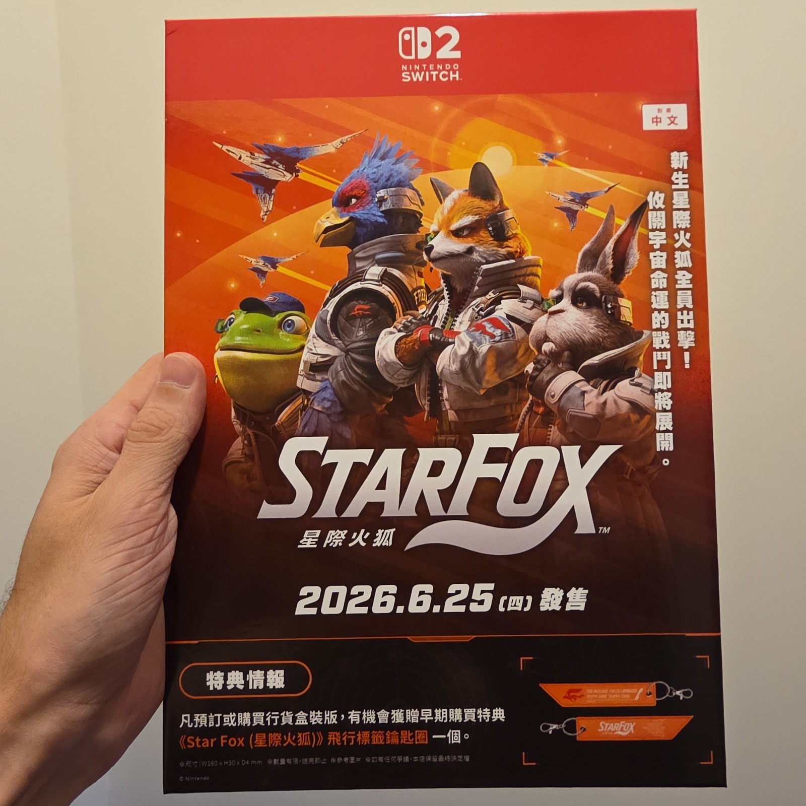 Starfox Nintendo Switch 2 Original Counter Top Display Standee 2x Promo keychain