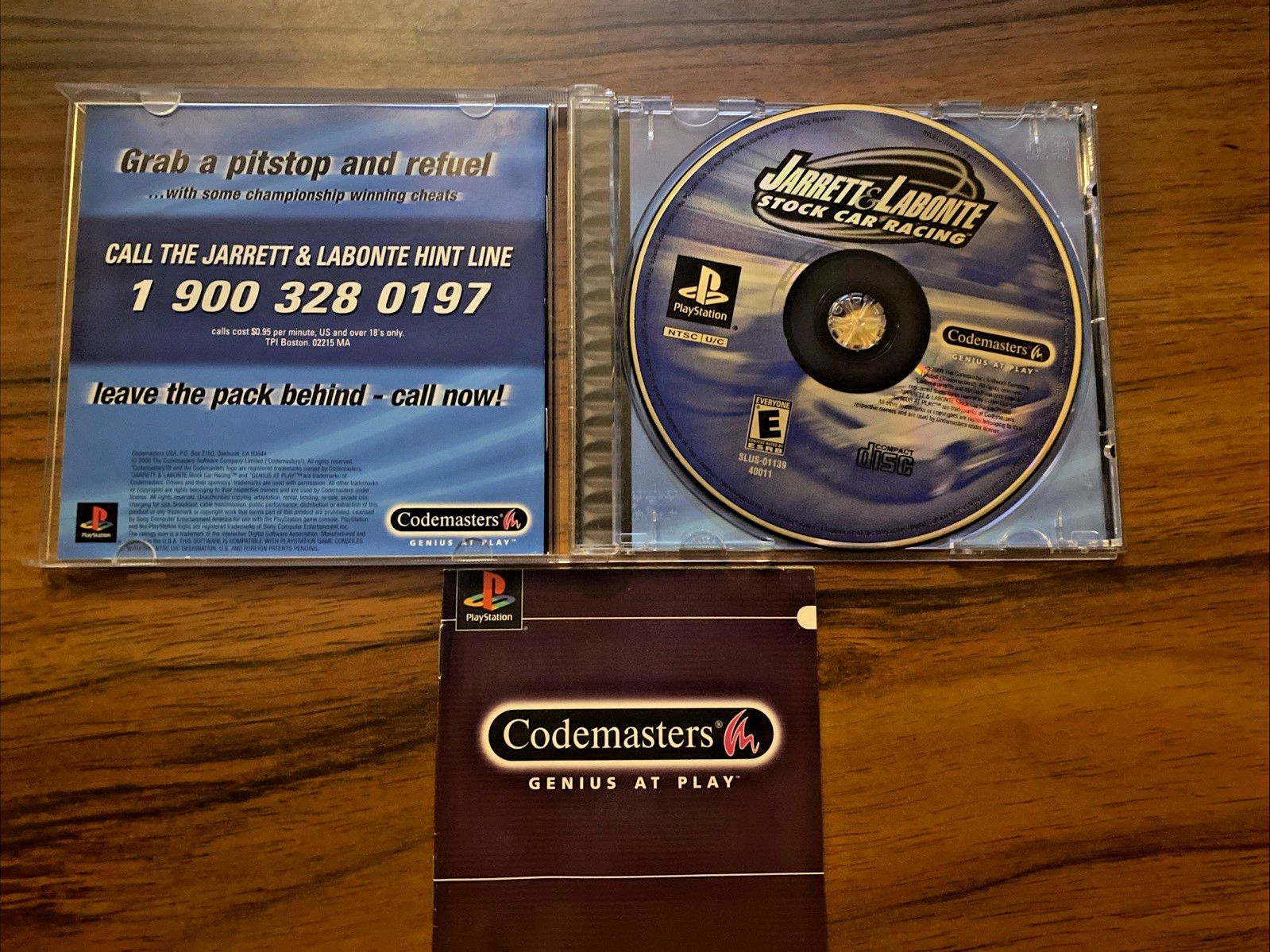 Jarrett & Labonte Stock Car Racing (Sony PlayStation 1, Ps1) CIB w/ Reg. Card