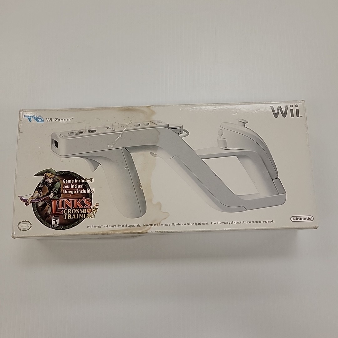 Nintendo Wii Zapper Gun with Link’s Crossbow Training Game *Water Damaged Box*