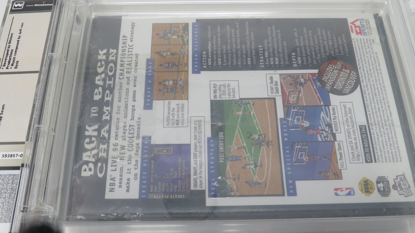 NBA Live ’96 Basketball Sega Genesis Factory Sealed Video Game Wata Graded 8.0