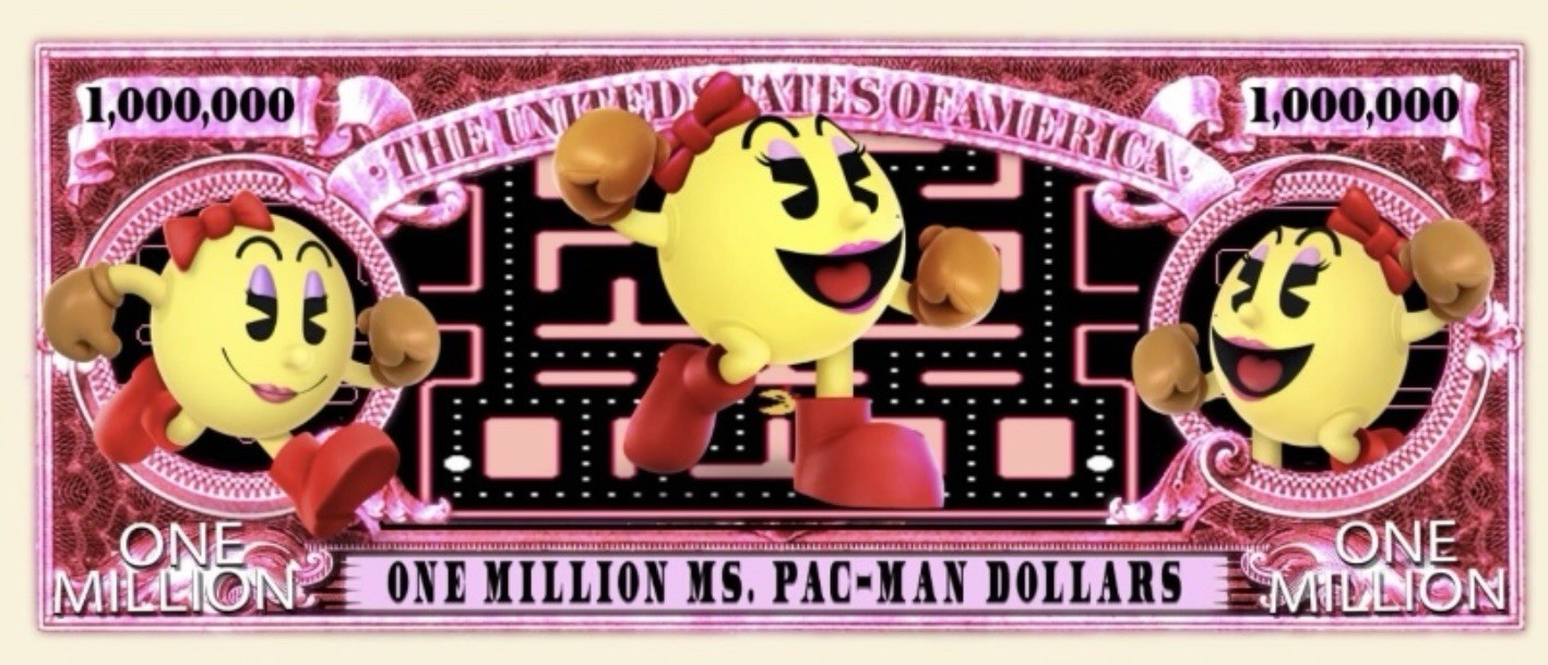 40 Pack Miss Pacman Video Game Money Collectible Novelty 1 Million Dollar Bills