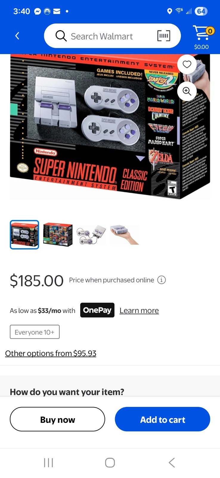 Nintendo Super NES Classic Edition Gaming Console – Grey