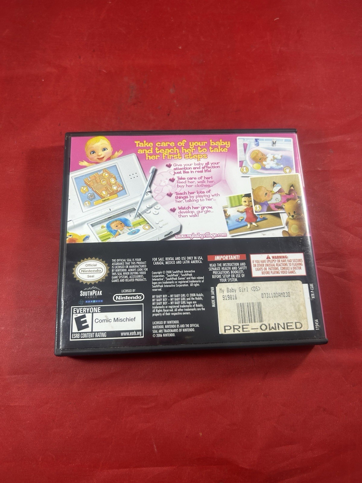 SouthPeak My Baby Girl Nintendo DS Life Simulation Game w/ Manual & Case 2008