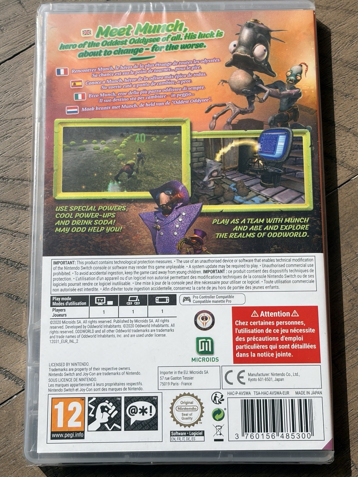 Microids Oddworld: Munch’s Oddysee Nintendo Switch Sealed PEGI 12 PAL 2020