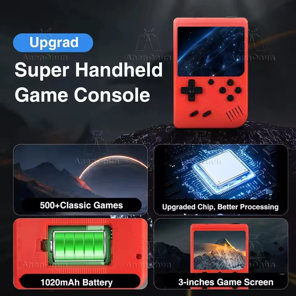 500 Classic Games Handheld Retro Video FC Game Console Player For Kids Adults