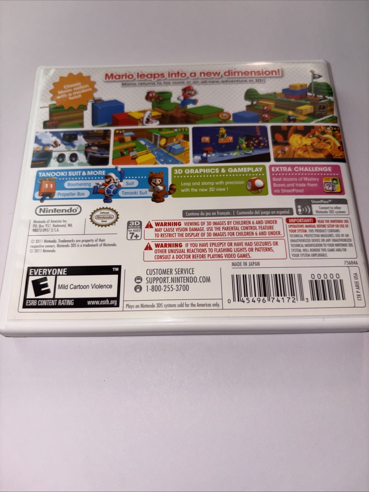 Super Mario 3D Land Nintendo 3DS Case And Manual Only No Game