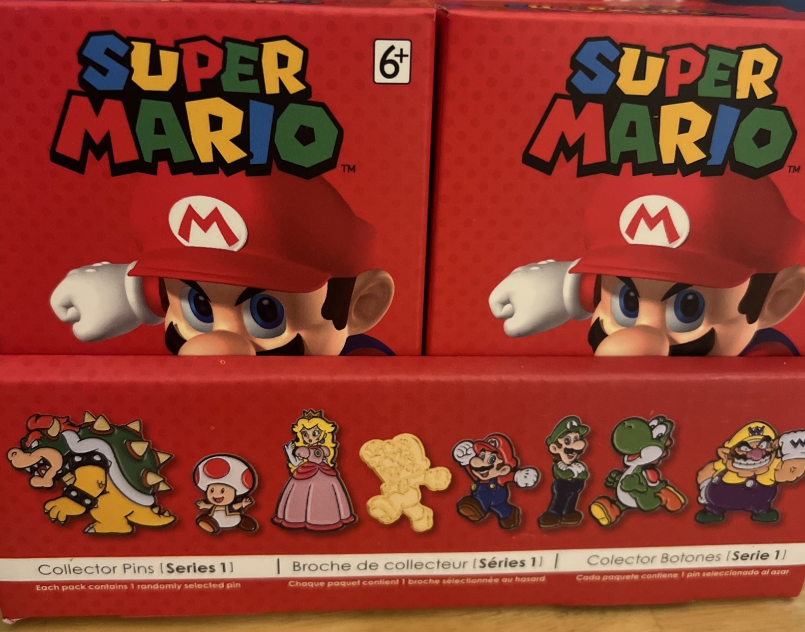 NEW! Nintendo Super Mario Collector Pins Series 1 Pack of 12 Including Display
