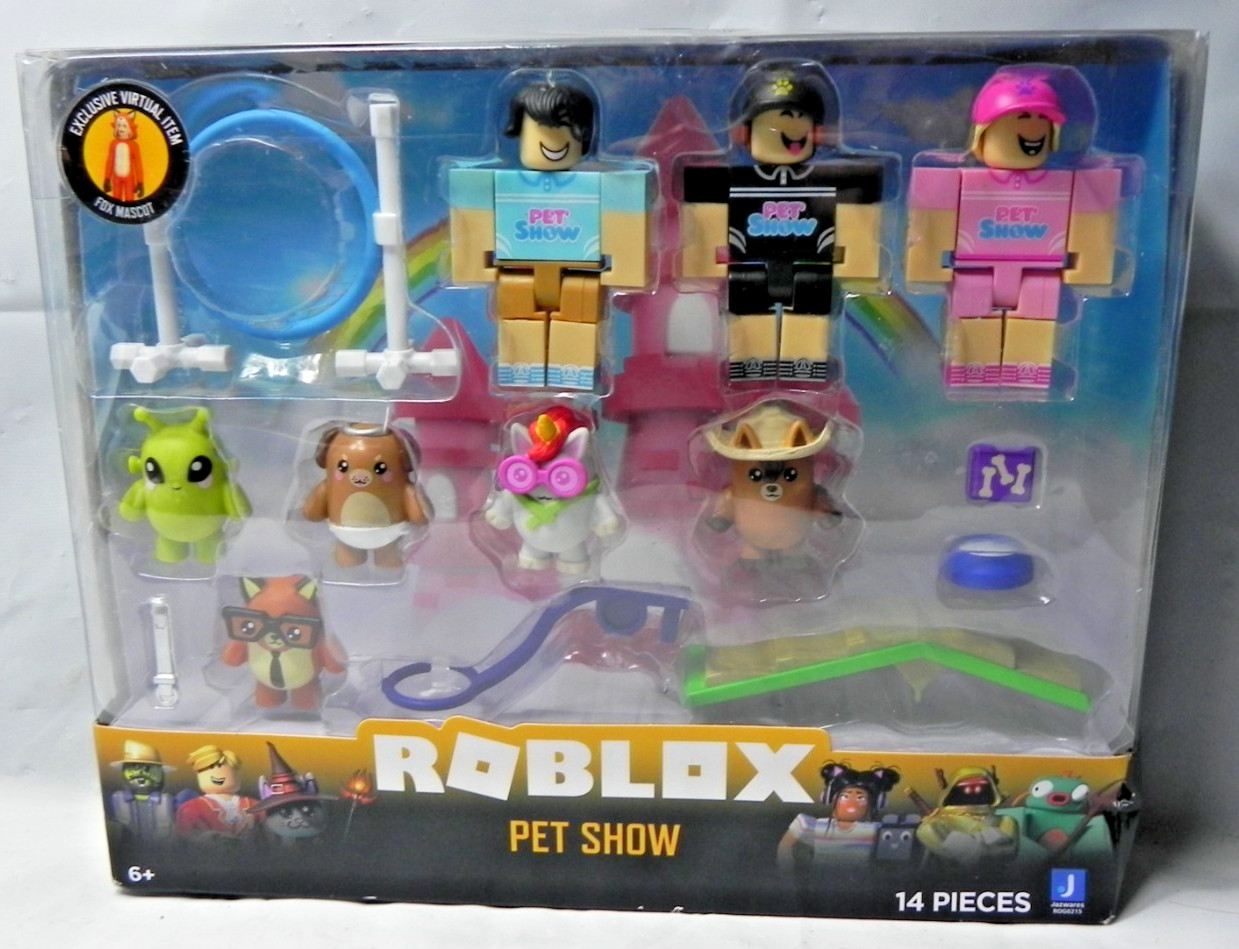 Roblox Toy Pet Show Set With Exclusive Virtual Item Fox Mascot SHIPS FAST!!