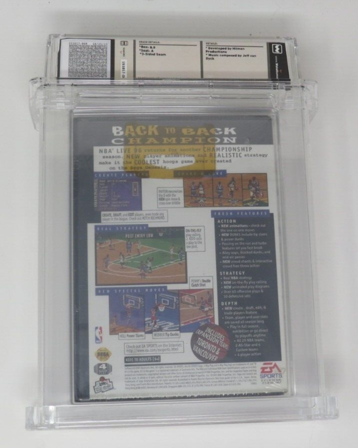 NBA Live ’96 Basketball Sega Genesis Factory Sealed Video Game Wata Graded 8.0 A