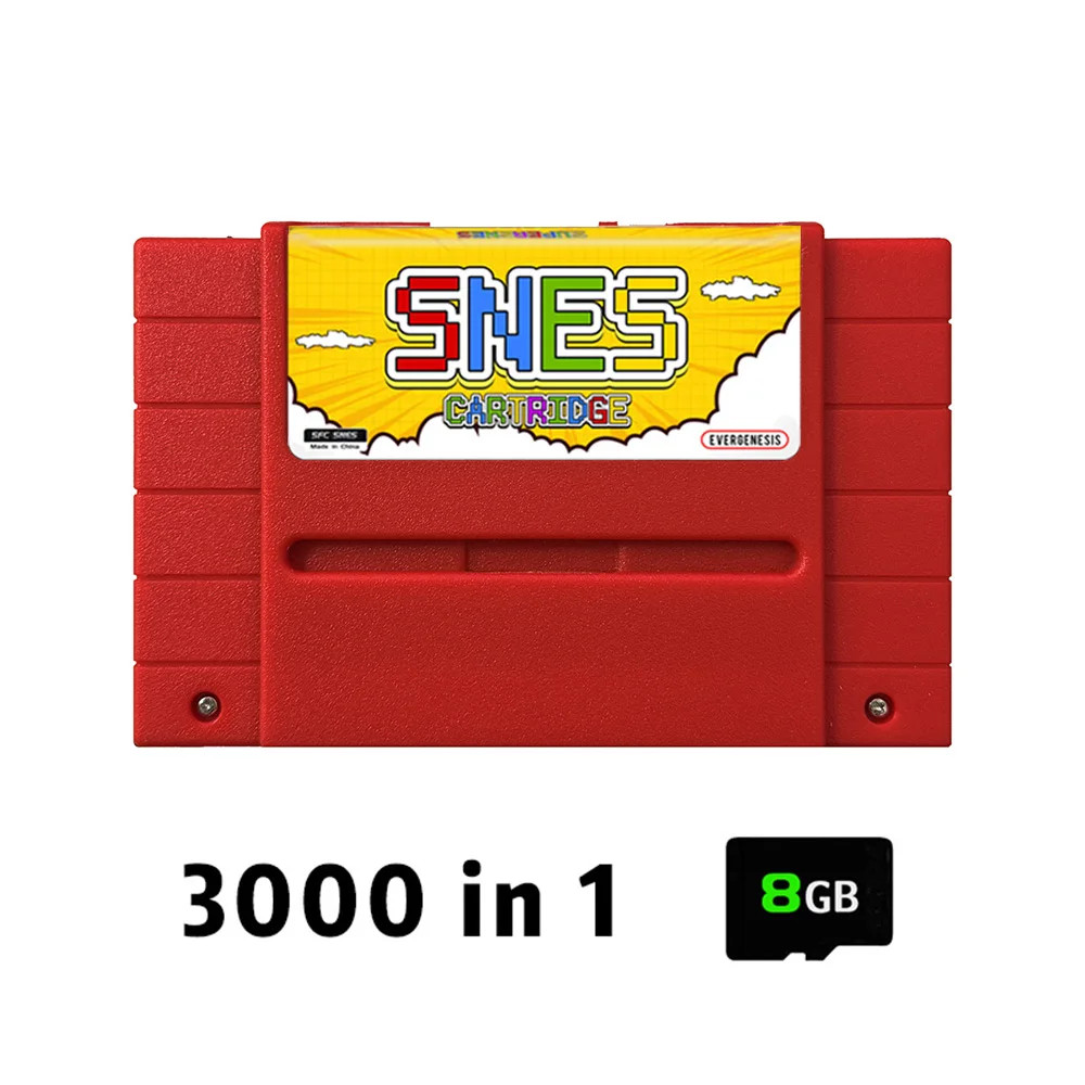 2026 V12 3000-in-1 SNES Game Card with 8GB TF Card for Super Famicom