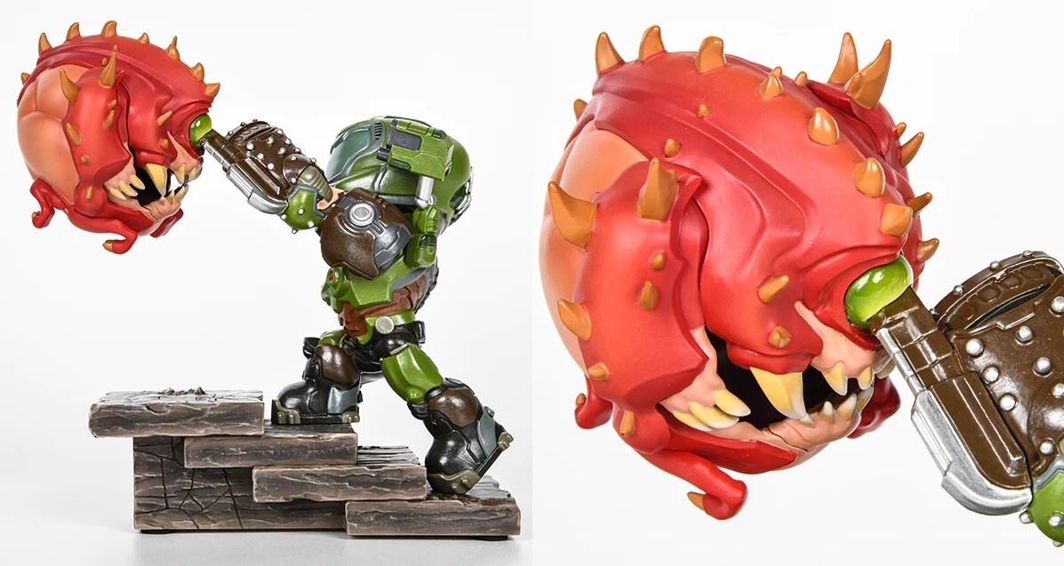 Doom Eternal Slayer vs Cacodemon Mini Figure Statue Limited Official NEW