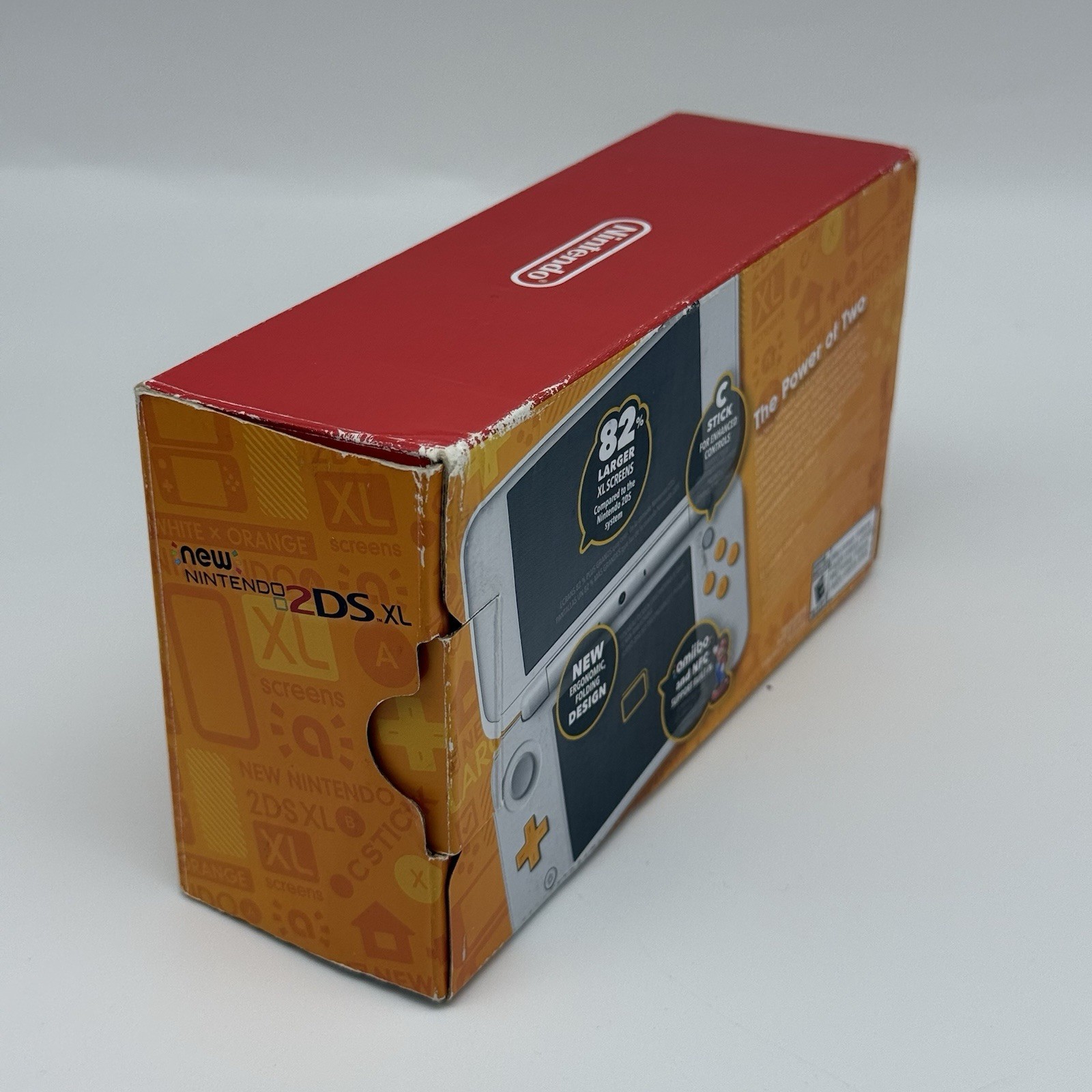 “new” Nintendo 2DS 3DS XL Console White Orange Console, Charger, Box – Tested