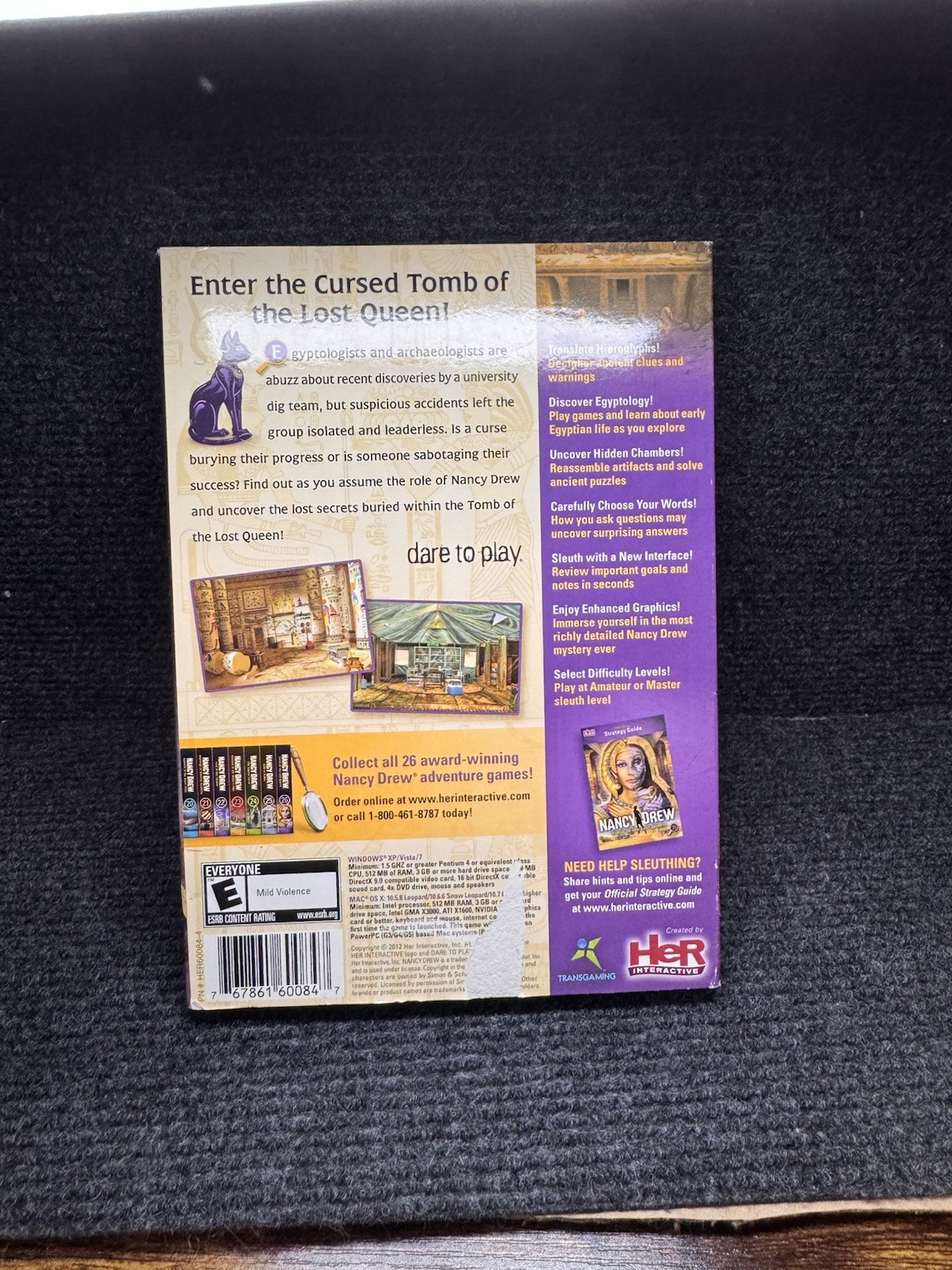 Nancy Drew: Tomb of the Lost Queen (Windows/Mac, 2012) ML409 Mystery #26