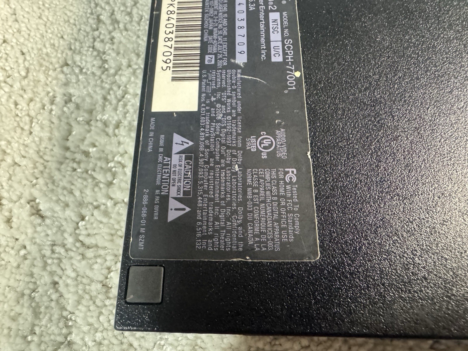 Sony PlayStation 2 Slim Black Console Gaming System SCPH-70001