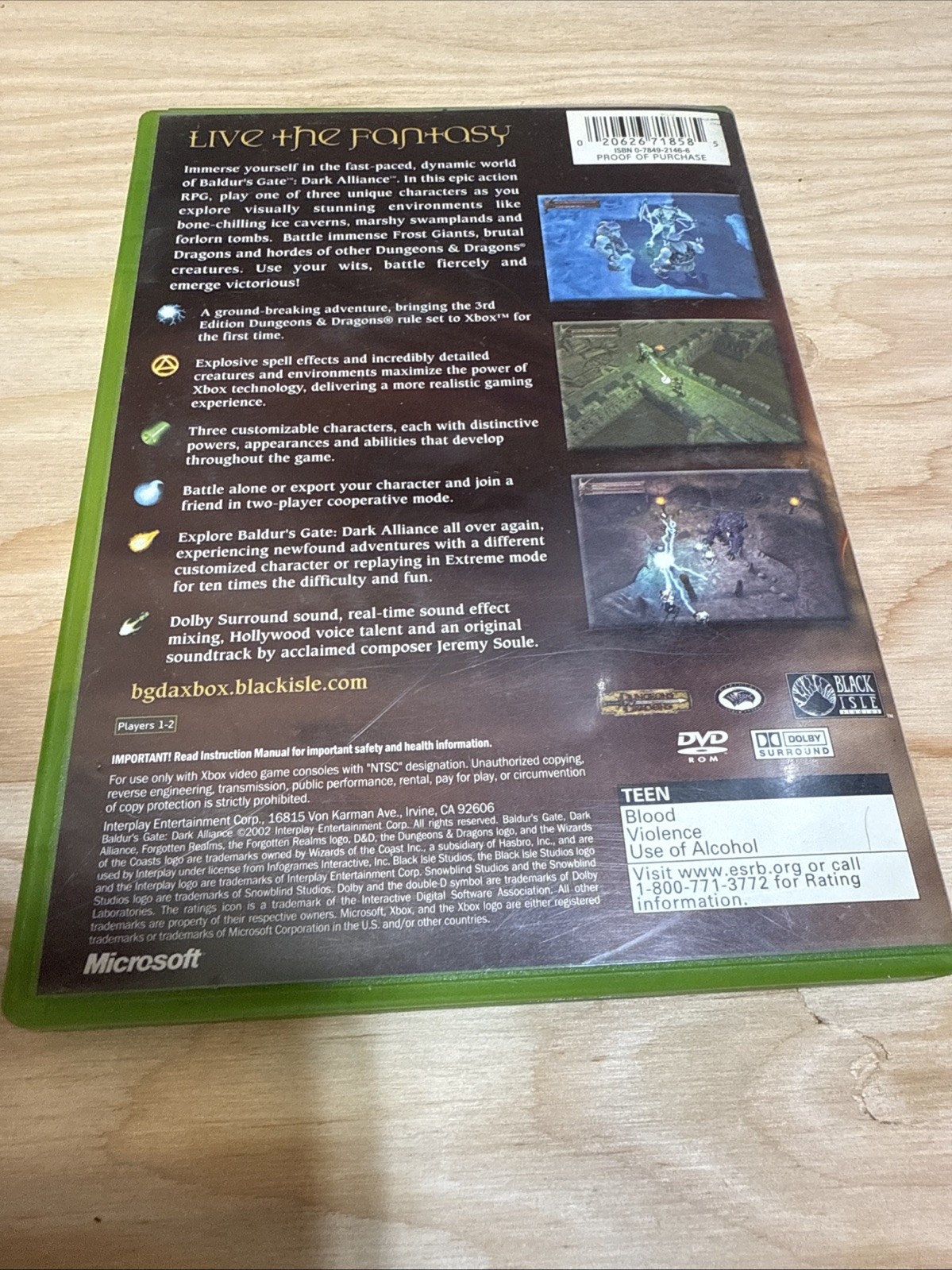 Baldur’s Gate: Dark Alliance Microsoft Xbox 2002 CIB Verified Working Fast Ship