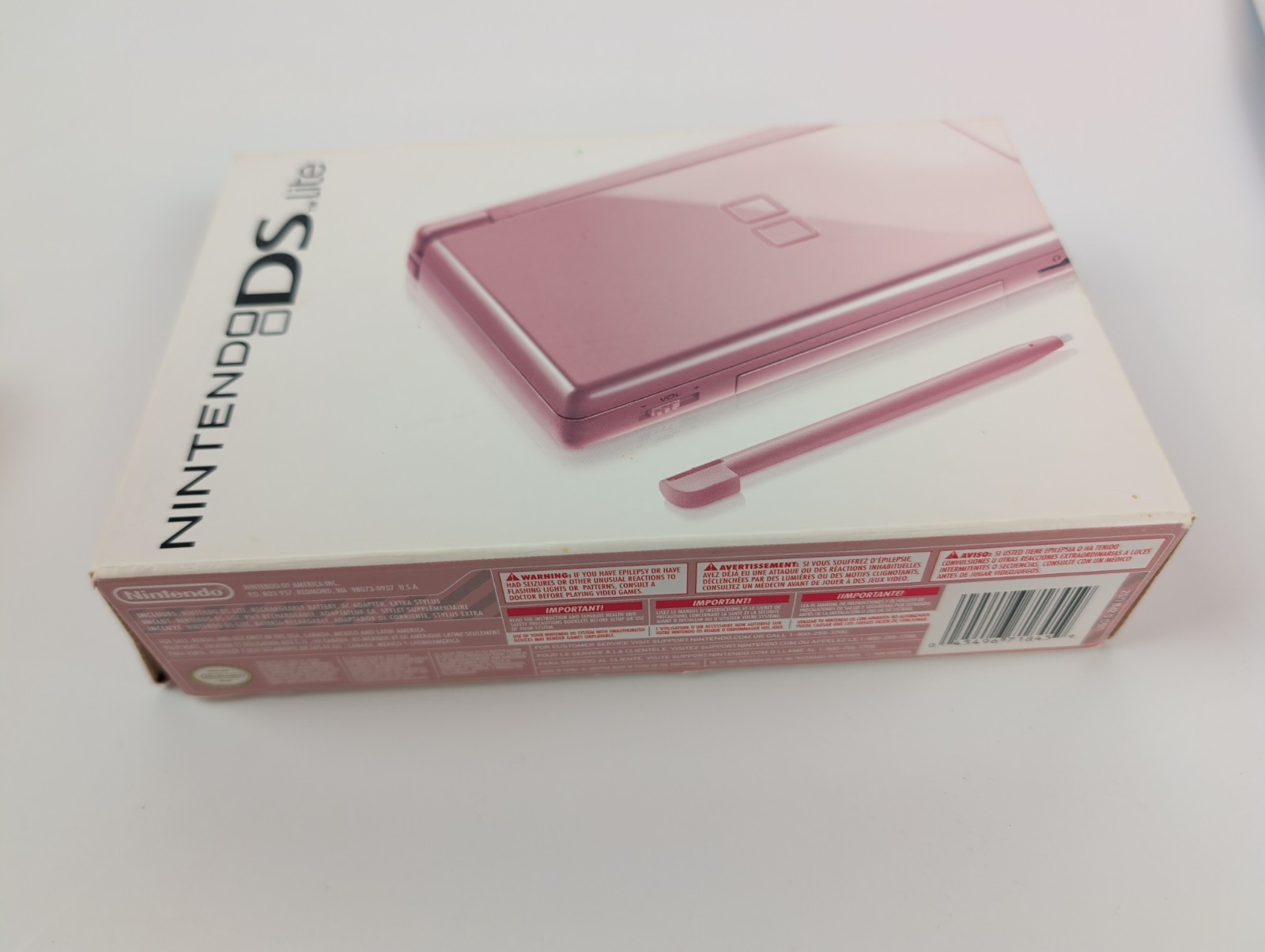 Nintendo DS Lite Metallic Rose Pink Console Bundle Game System W/ Box & 6 Games