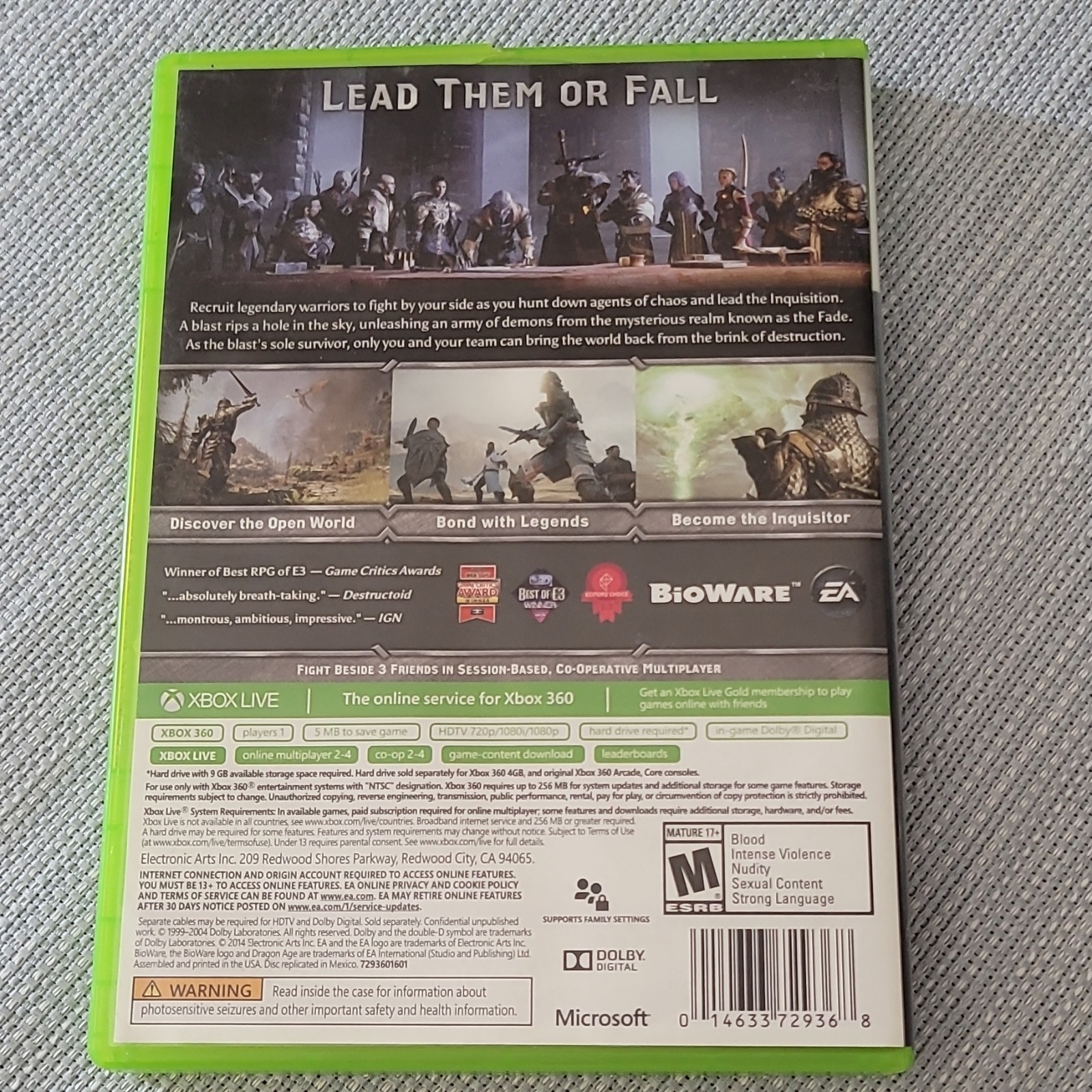 EA Dragon Age: Inquisition (Dragon Age Series) – Xbox 360 W/Case 2 Discs M