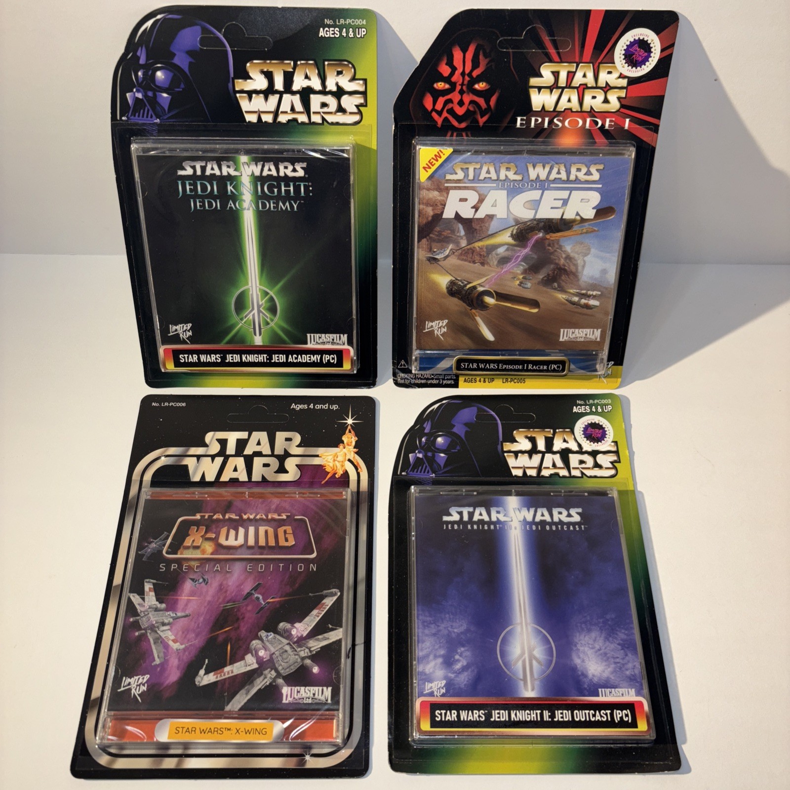 LOT OF 4 STAR WARS PHYSICAL PC LIMITED RUN GAMES CLASSIC EDITION X-WING NEW JEDI