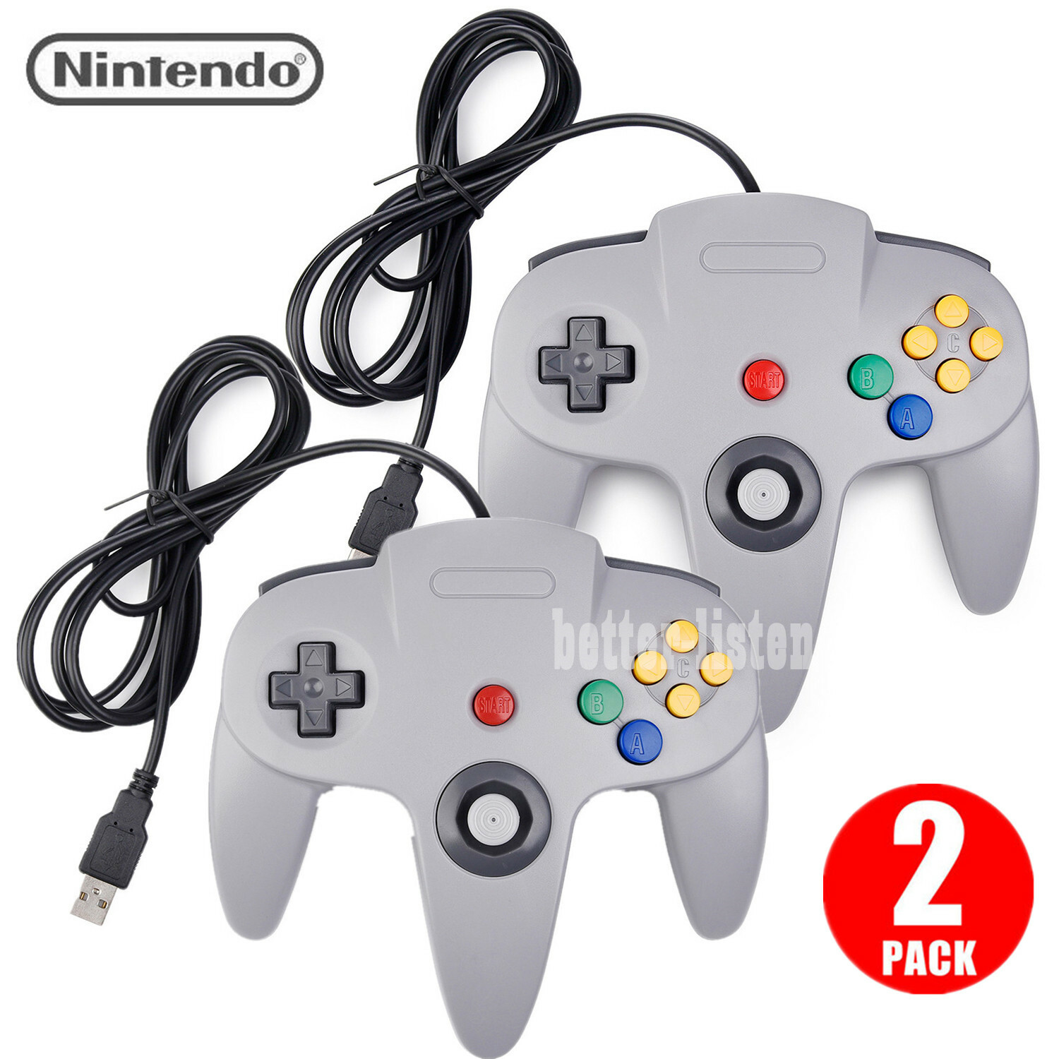 For Nintend 64 N64 USB Controller Gamepad for PC Mac Raspberry Pi 3 Retropie