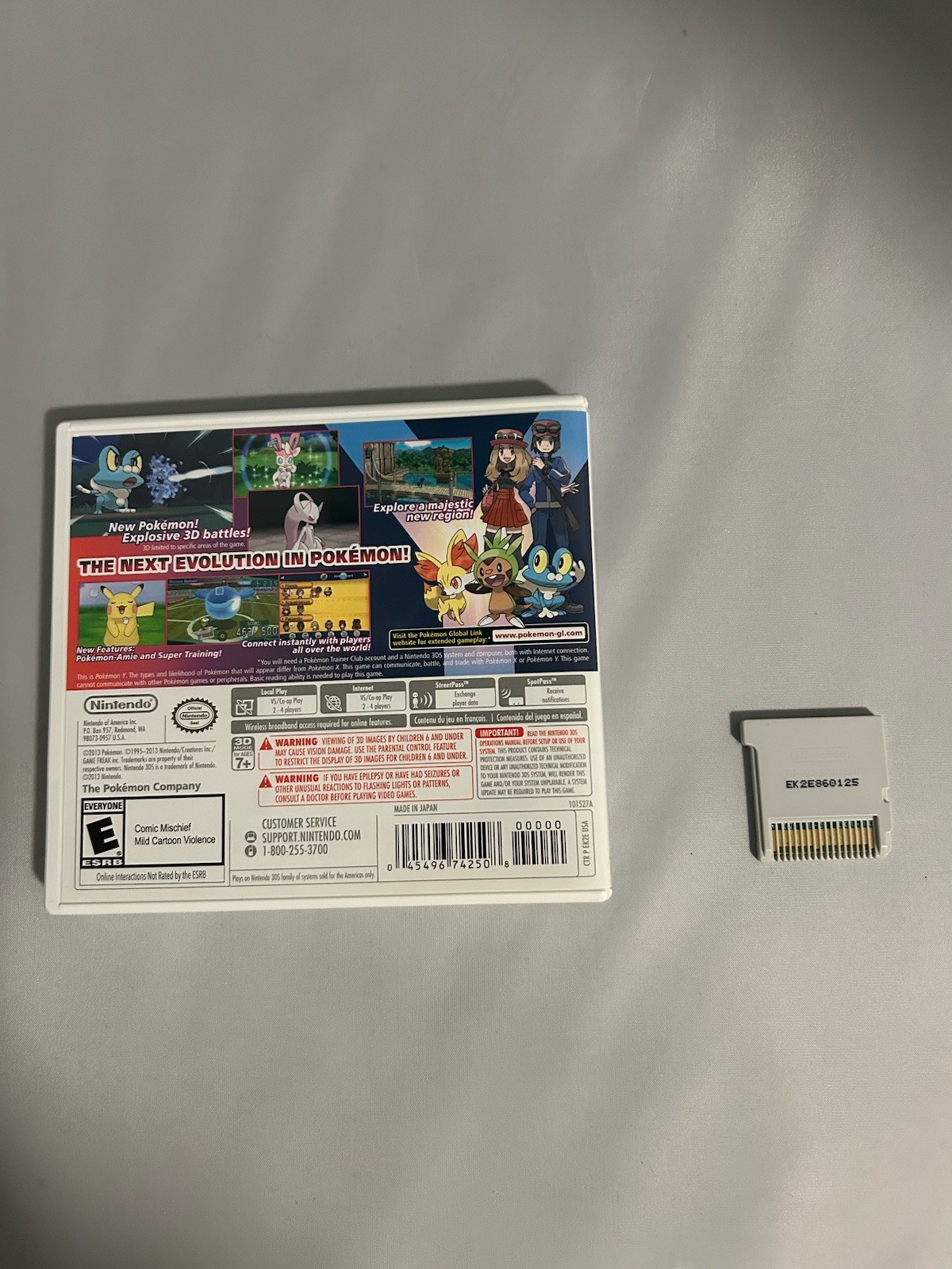 Nintendo Pokémon Y Nintendo 3DS Game Cartridge w/ Case (TESTED!)