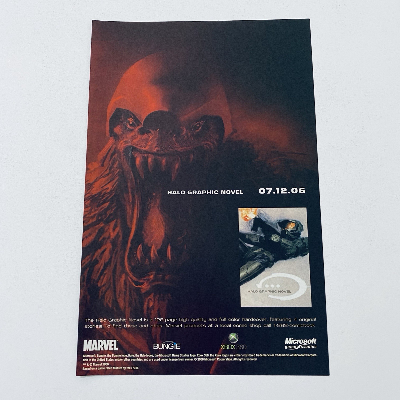 Halo Xbox Video Game Promo Poster Original 2000s Rare Print Ad + Free Postage