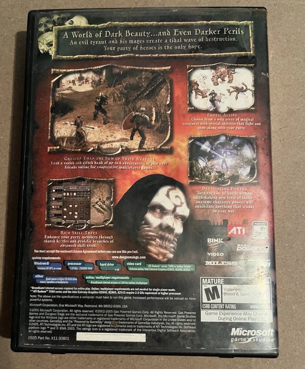 Dungeon Siege II (PC CD-ROM) Game W/Product Key, Manual & 4 Discs