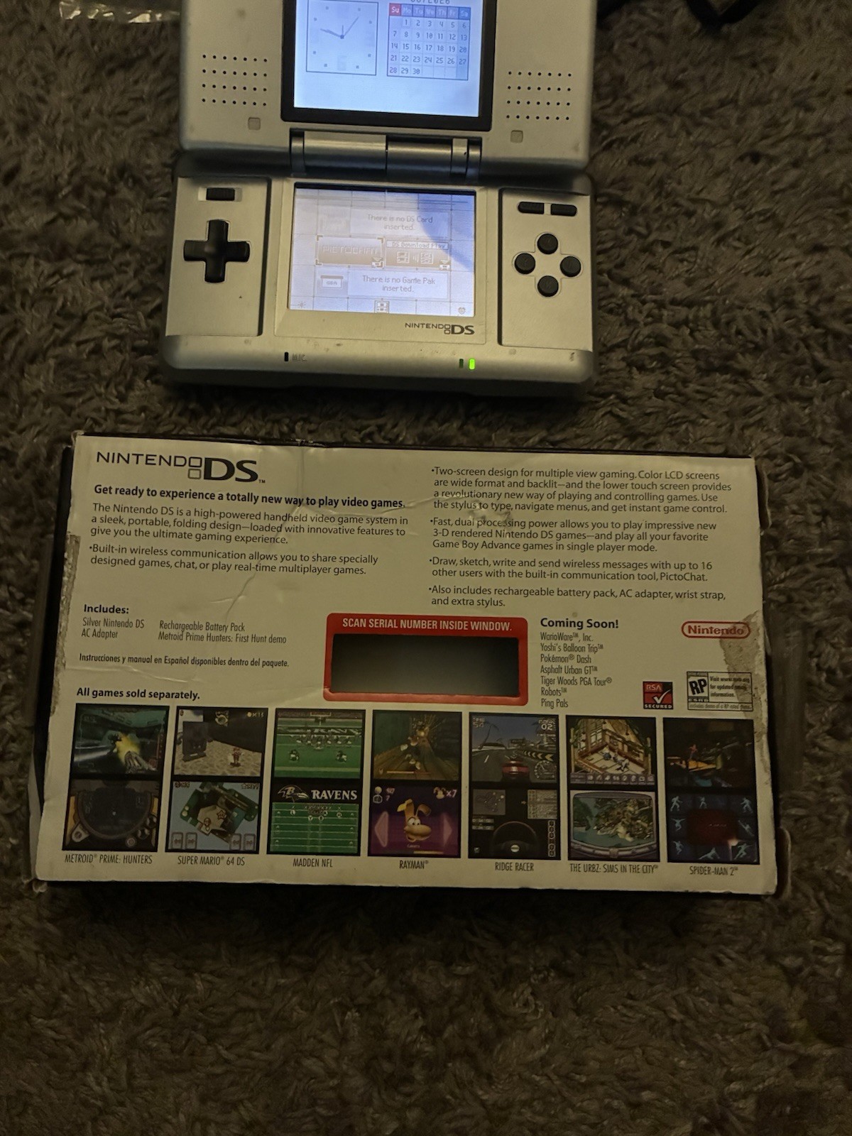 Nintendo DS Metroid Prime Hunters Edition Silver Handheld Console w/ Box