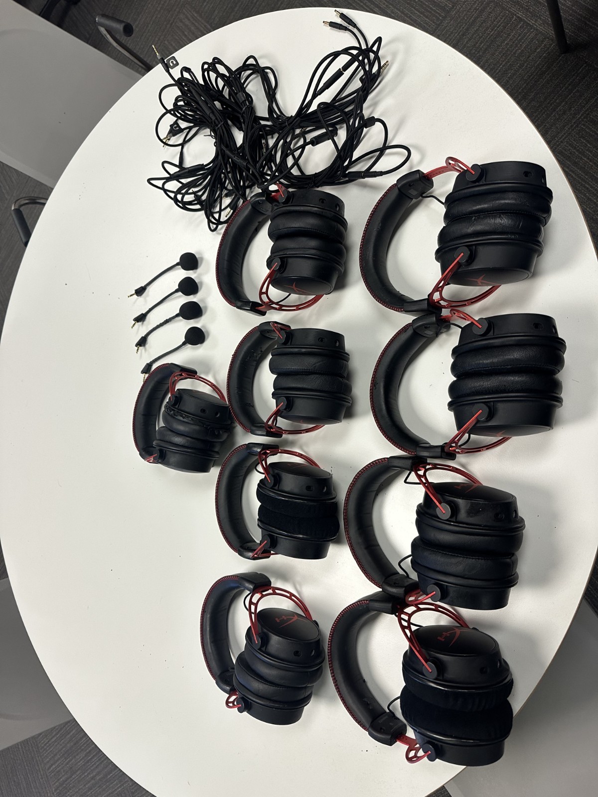 HyperX Cloud Alpha Black-Red Headband Gaming Headset – Lot of 9 – Used