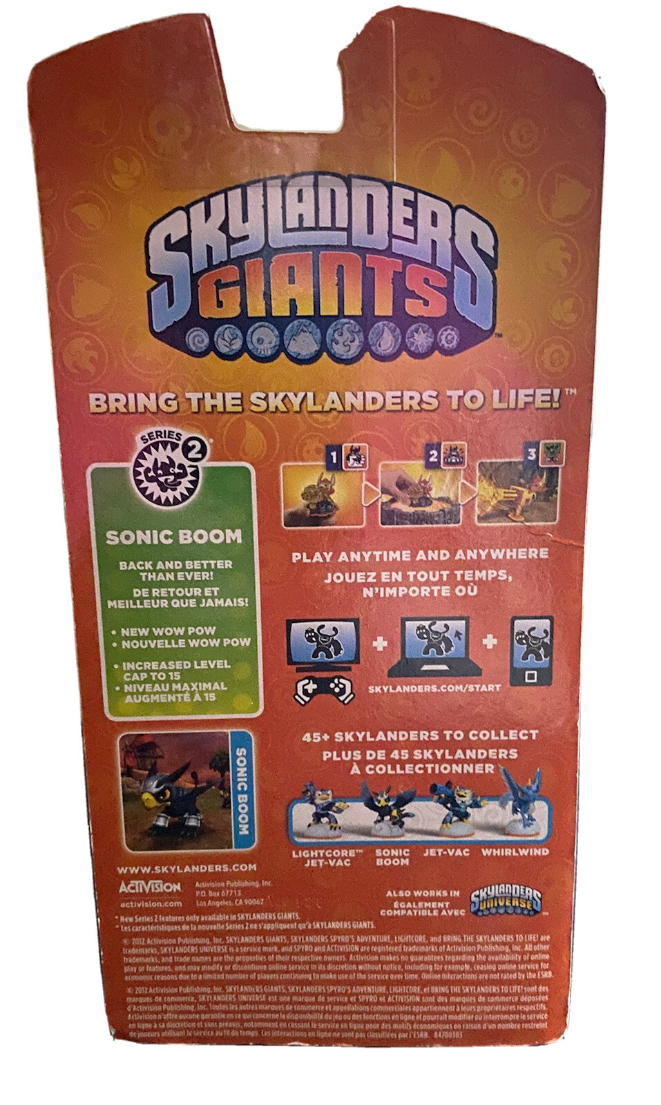 Skylanders Giants – GLOW IN THE DARK SONIC BOOM Figure Series 2 NEW 