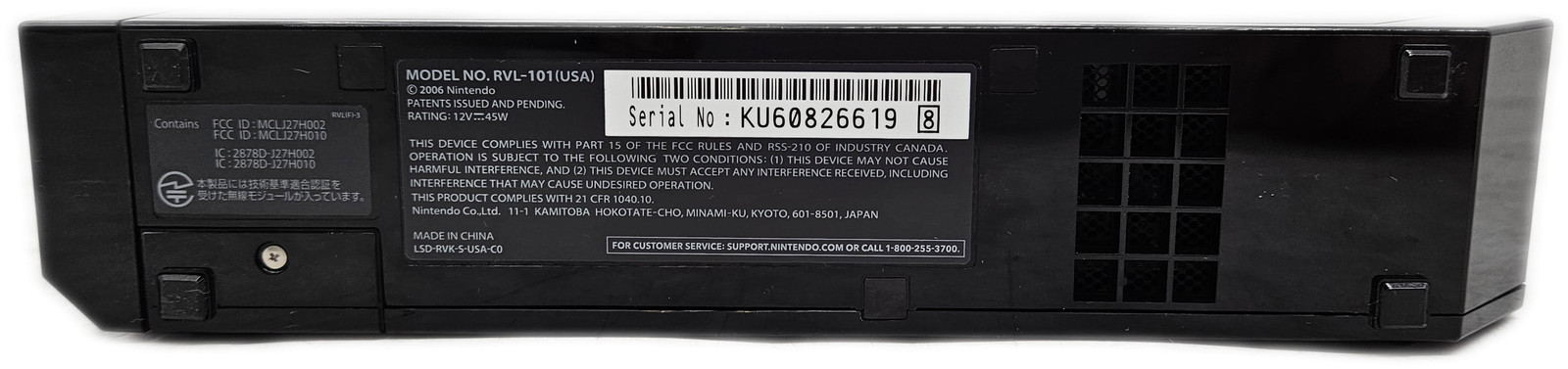 Nintendo Wii Black RVL-101 Home Console 512MB