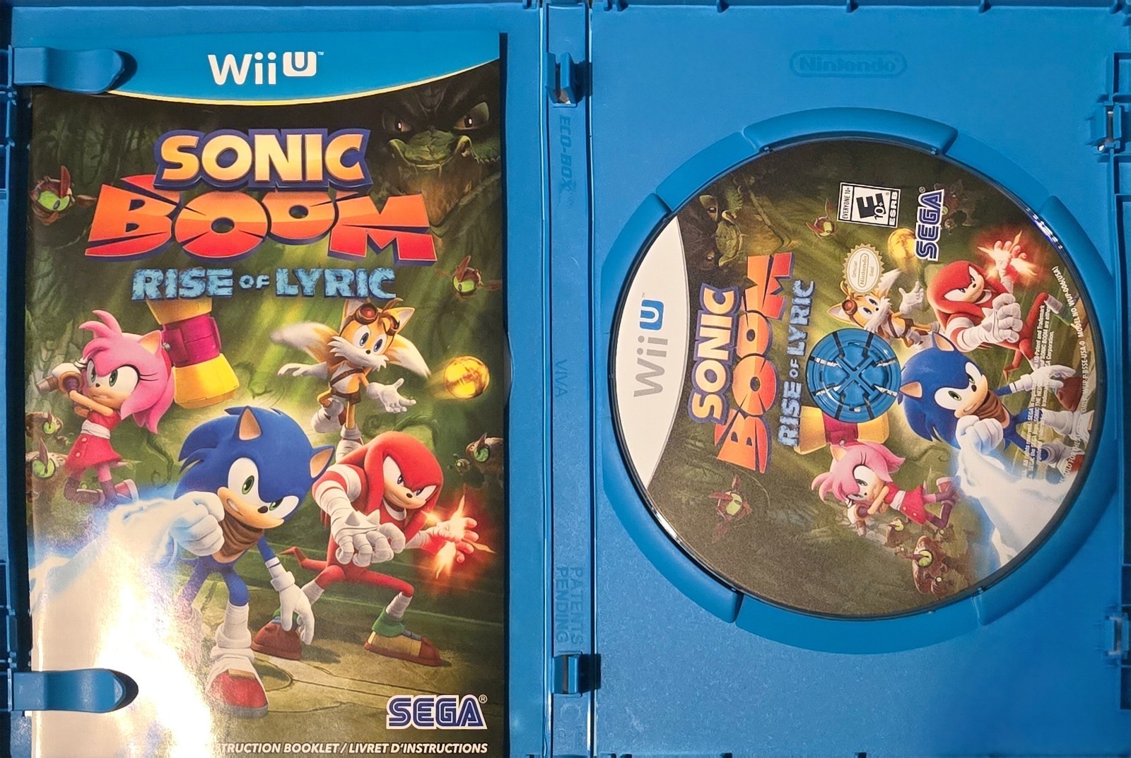 Sonic Boom: Rise of Lyric (Nintendo Wii U, 2014) COMPLETE disk/case/manual