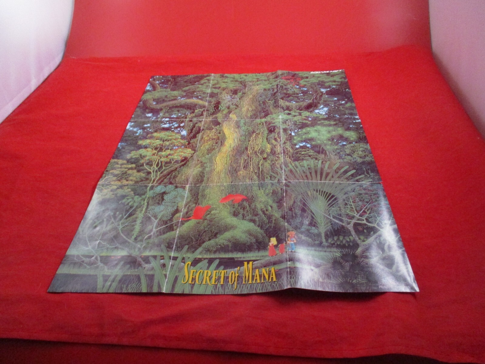 Secret of Mana Super Nintendo SNES 2-Sided Map / Foldable Poster Insert ONLY