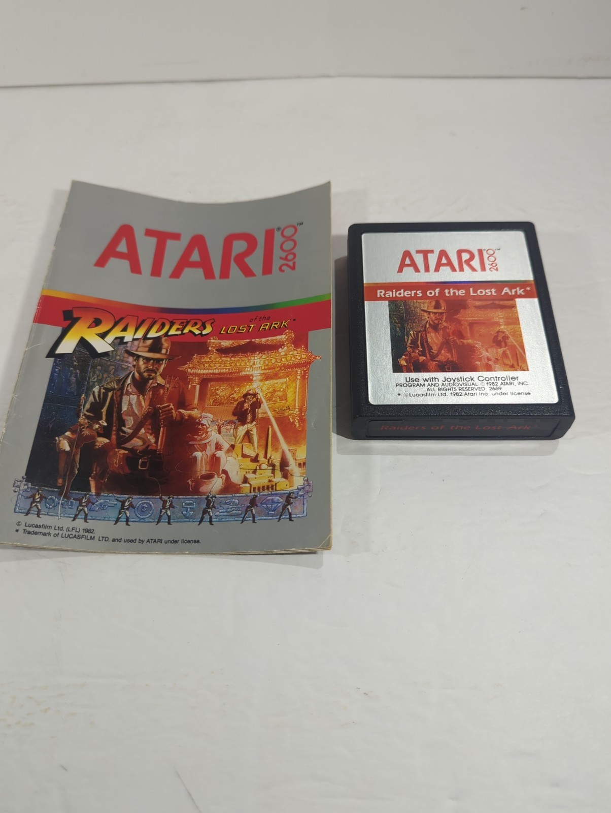 Raiders of the Lost Ark Atari 2600 Cartridge & Manual 1982