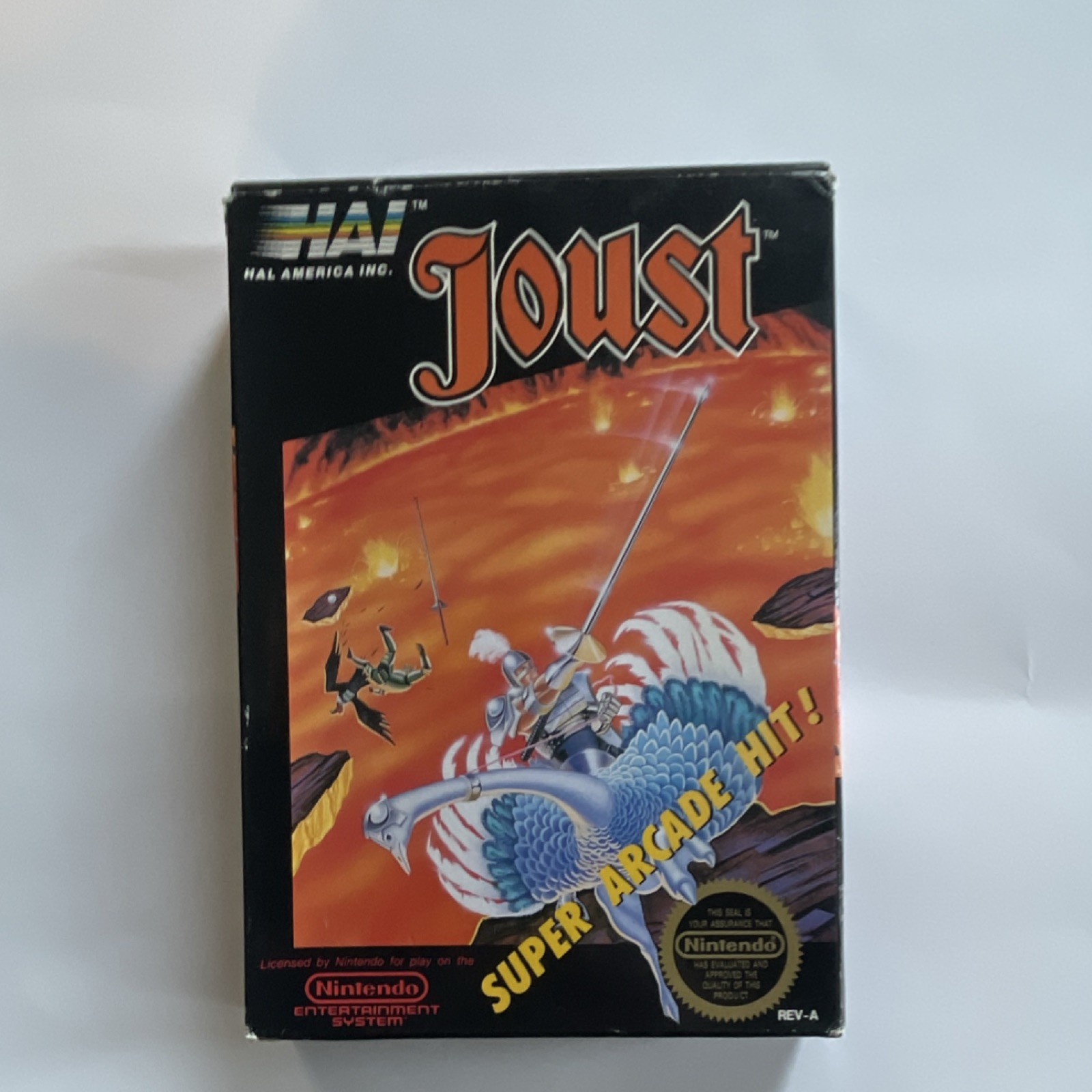 Tested/verified HAL America, Inc. Joust NES Complete w/ Box, Manual, Cartridge