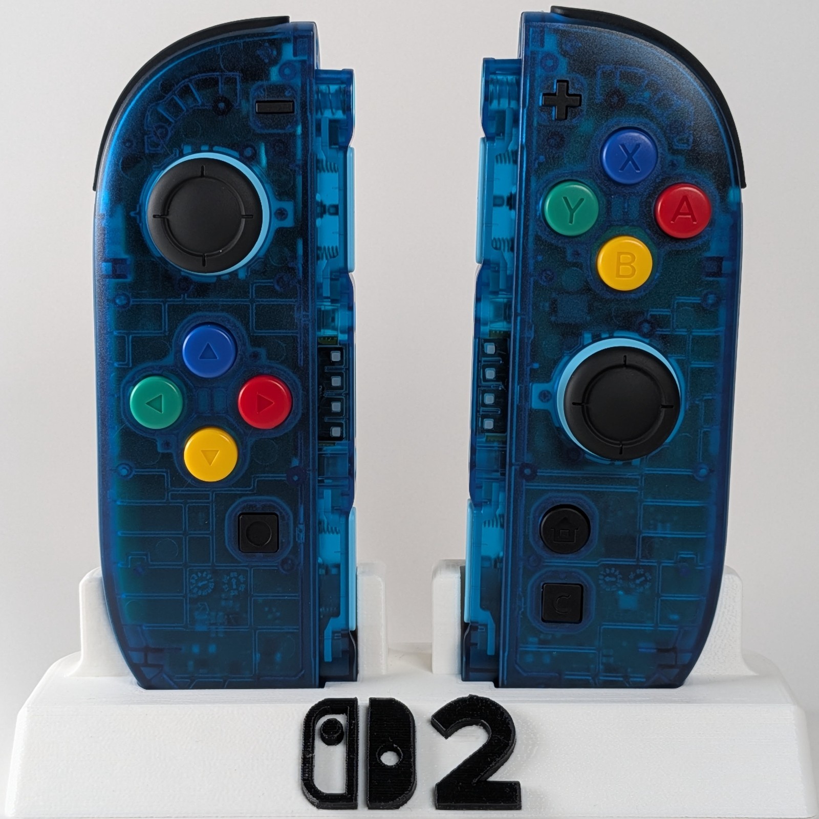 Custom Nintendo Switch 2 Joy-Cons Translucent Clear Ice Blue Joy Con
