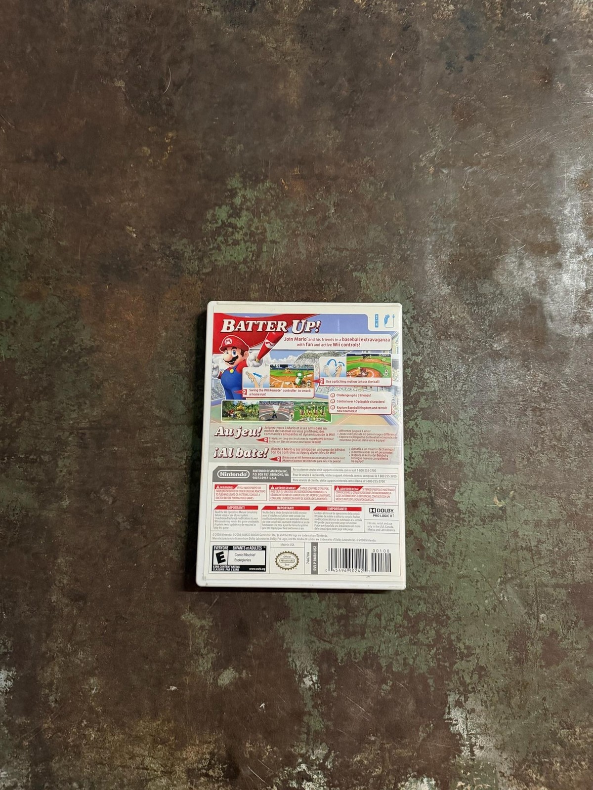 NO GAME Mario Super Sluggers Nintendo Wii Nintendo Japan Red DVD Keep Case