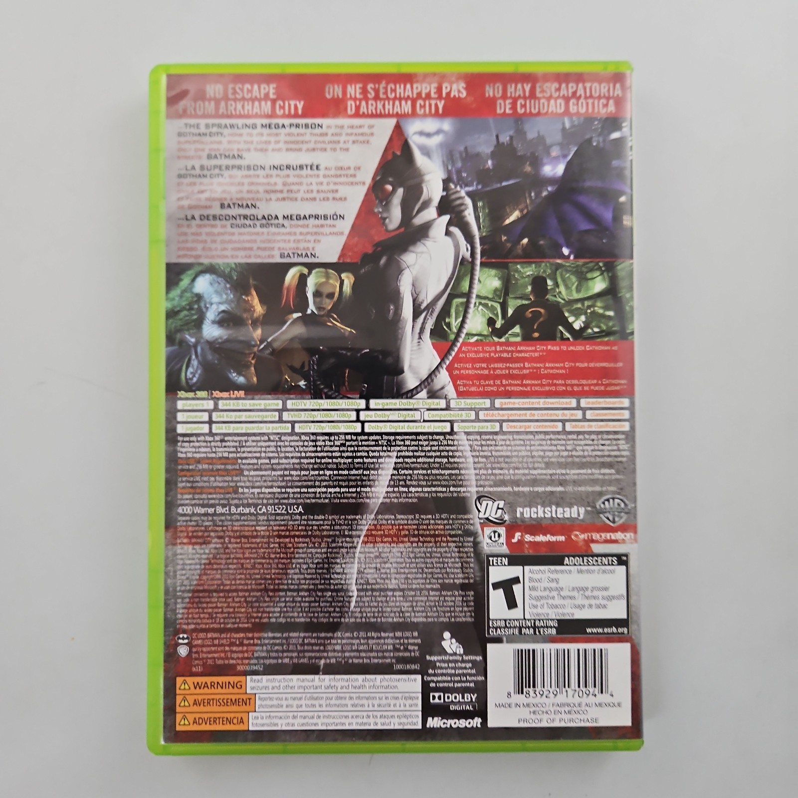 Batman: Arkham City (Microsoft Xbox 360, 2011) – Tested Works