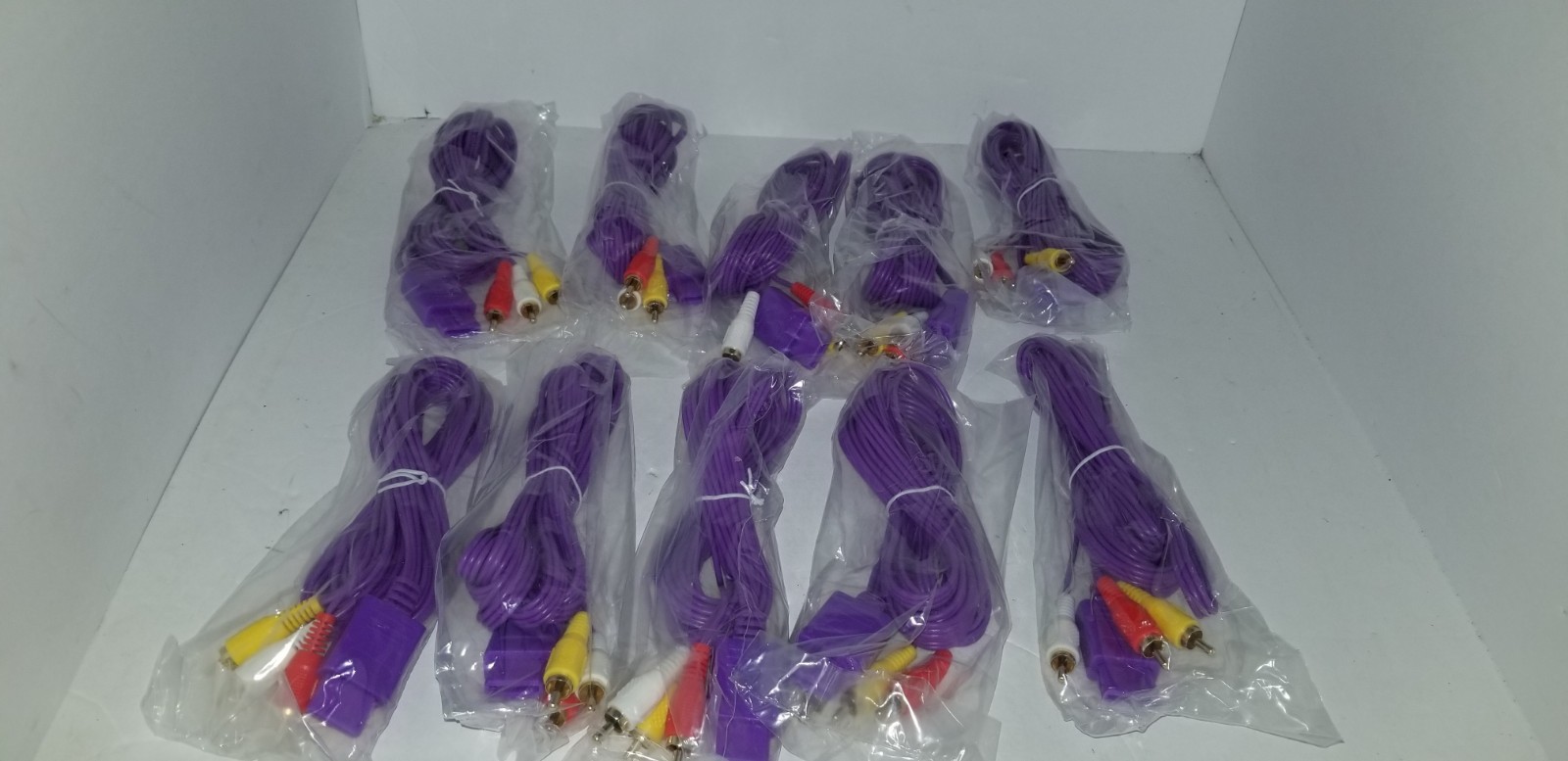 10x Wholesale LOT Purple 10FT Gold Plated A/V Cable Cord for Super Nintendo SNES