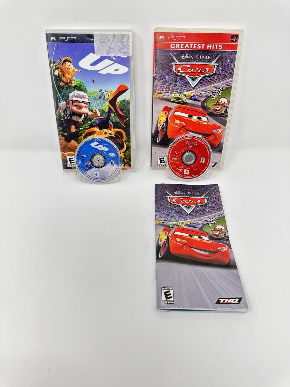 Disney Pixar Cars Greatest Hits CIB + UP Case & UMD Disc Sony PSP Games