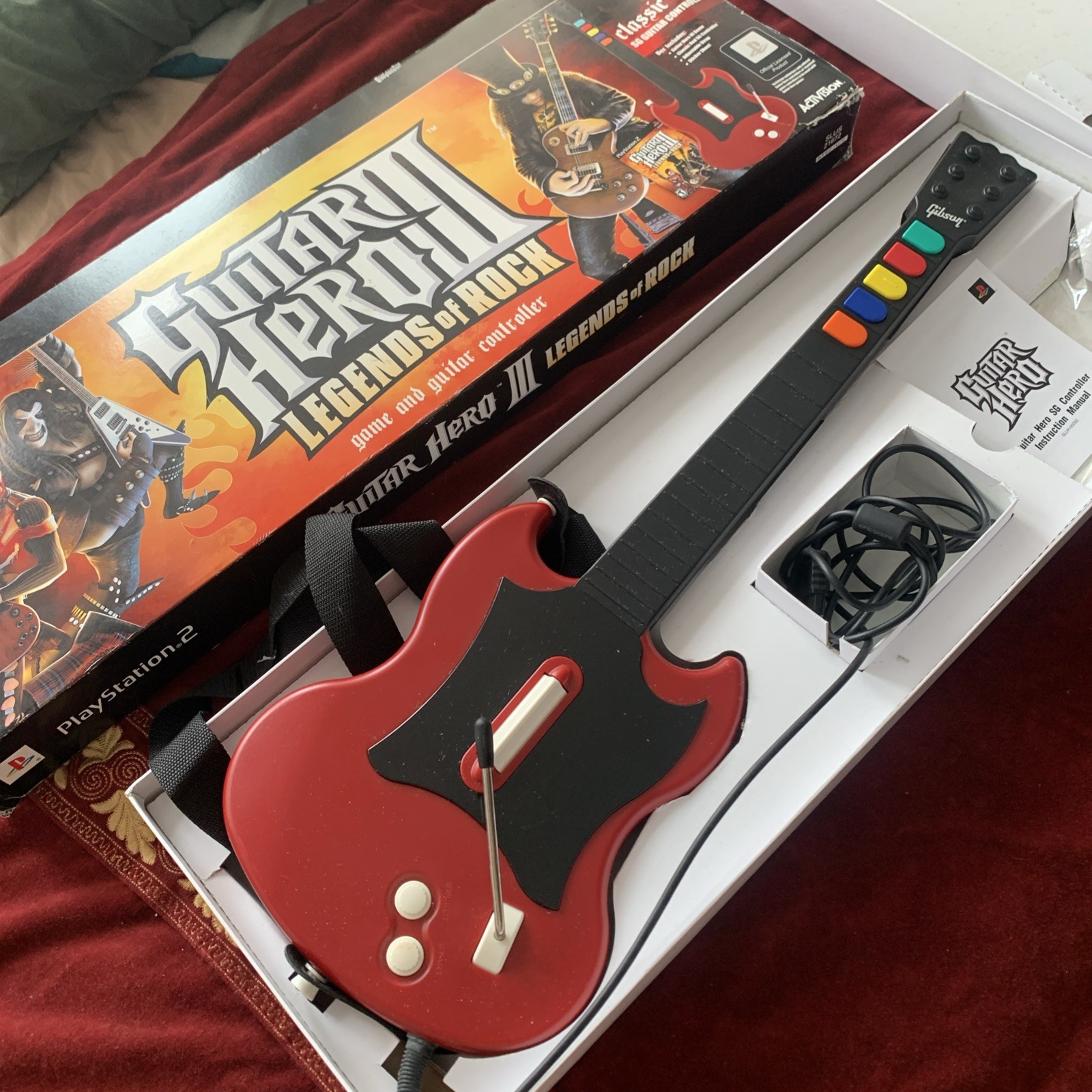 Guitar Hero RedOctane Gibson SG Wired Controller PS2 PlayStation 2 Tested Sony