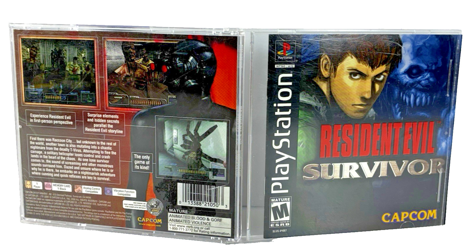 Resident Evil: Survivor Sony PlayStation Capcom 2000 Black Label Complete Tested