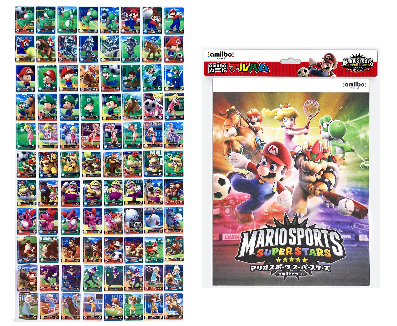 Mario Sports Superstars US Amiibo 90 Cards COMPLETE SET with ALBUM