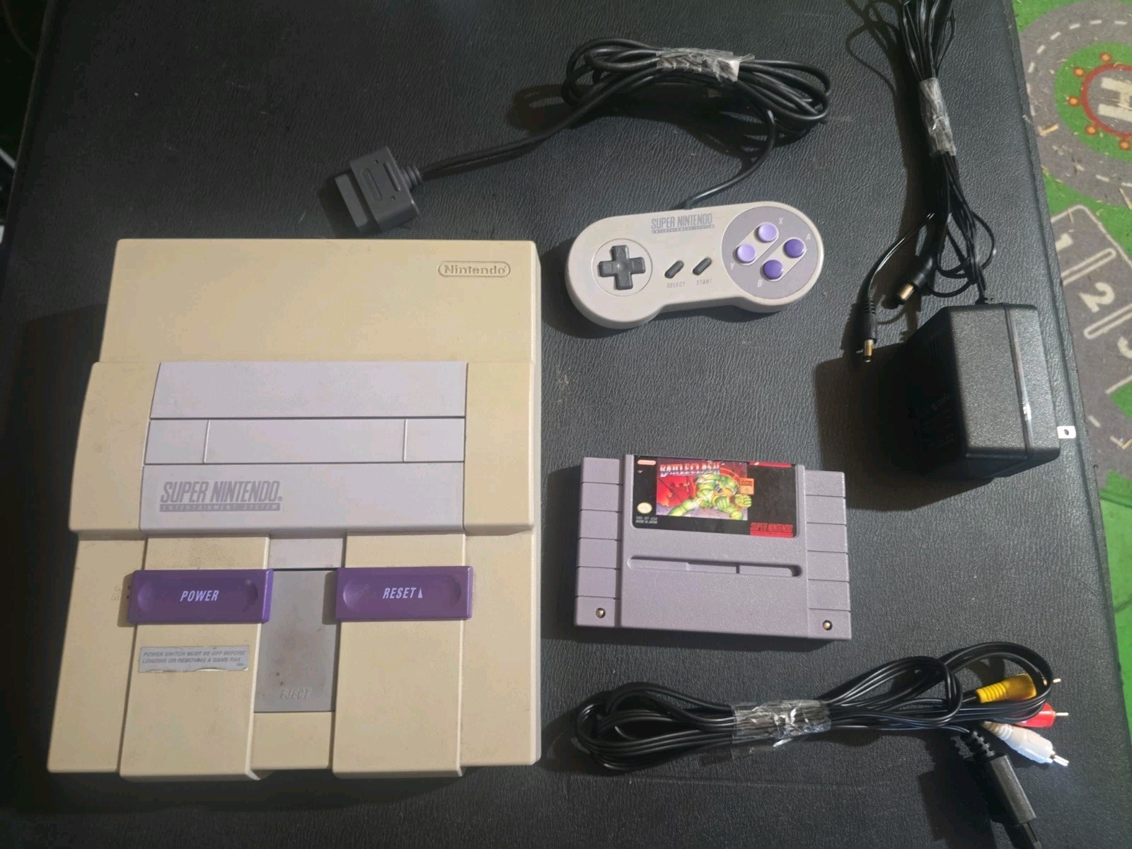 Nintendo SNES Sns-001 Console Super Nintendo With OEM Controller, Game, Cords